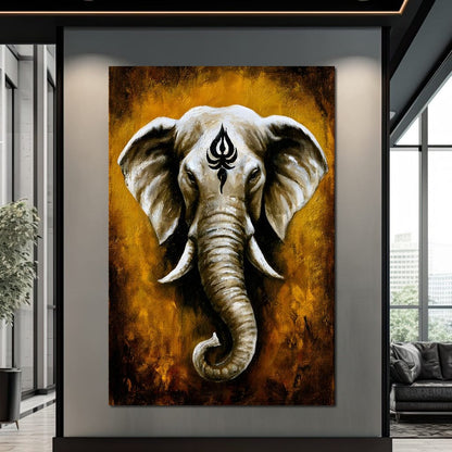 Sacred Wisdom Of The Tusker Canvas Wall Art