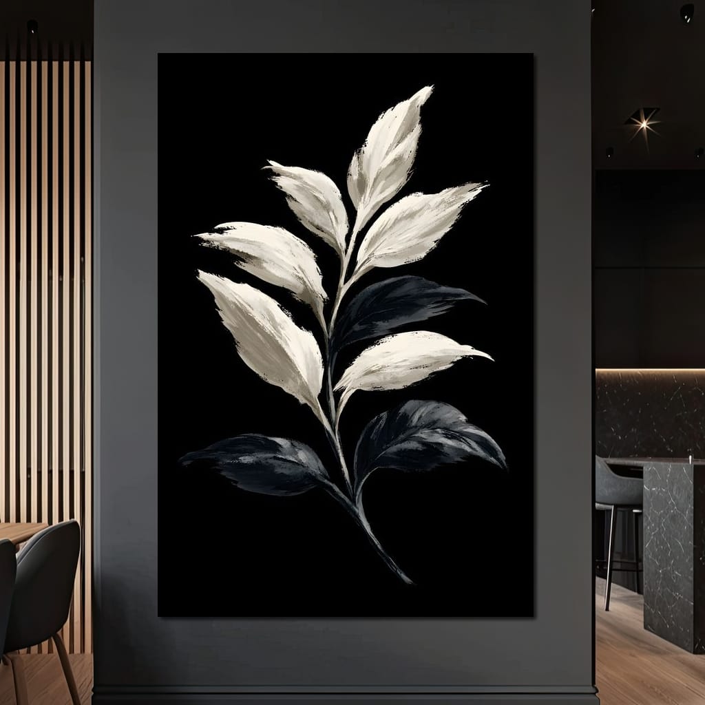 Silent Presence of Pale Leaves Canvas Wall Art