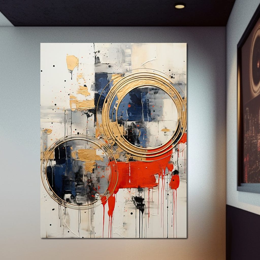 Golden Royal Geometric Harmony 04 Canvas Wall Art