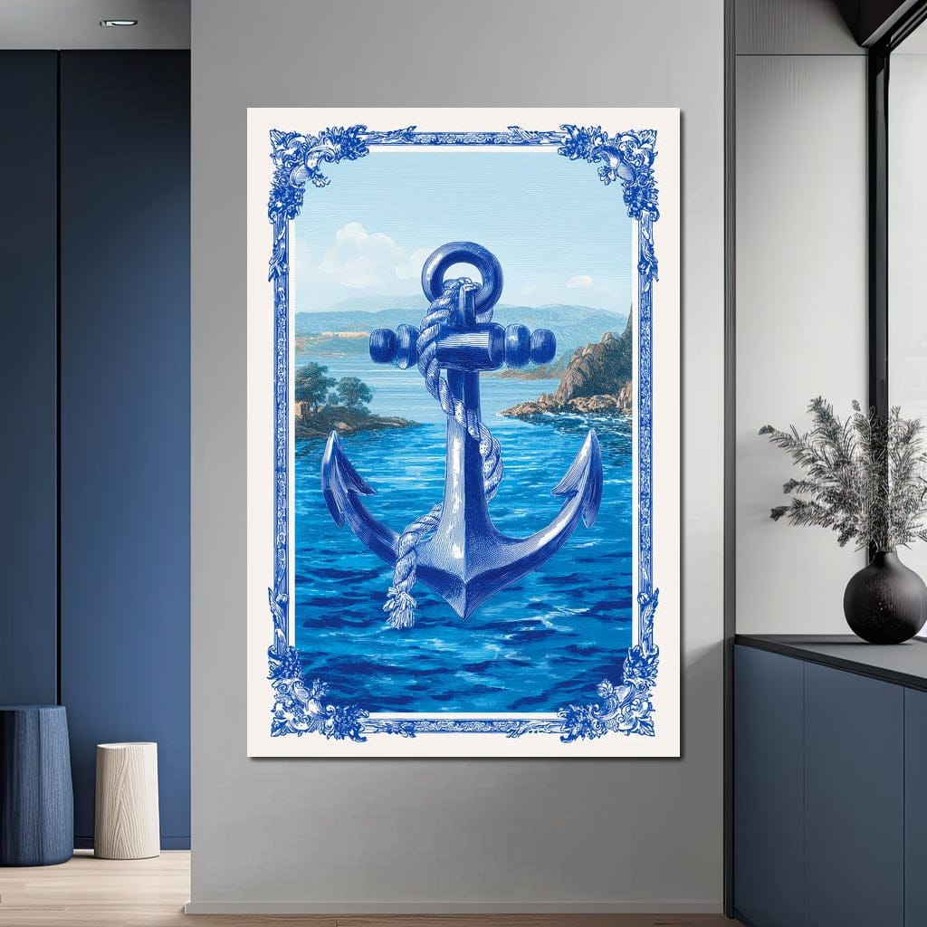 Tropical Ship Anchor Canvas Wall Art