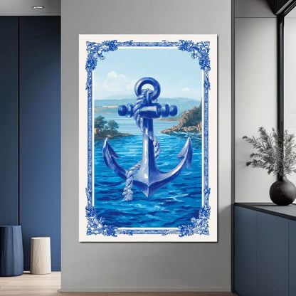 Tropical Ship Anchor Canvas Wall Art