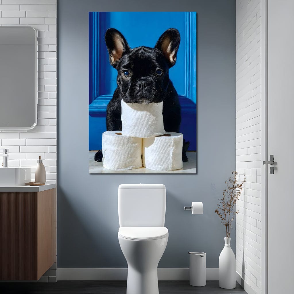 French Bulldog Roll Guardian Canvas Wall Art