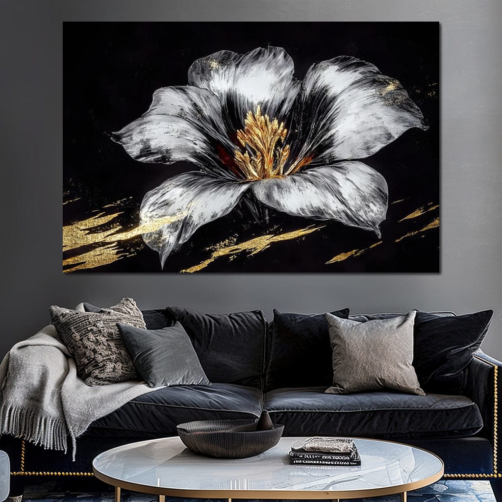 Golden Bloom Harmony Bliss Canvas Wall Art