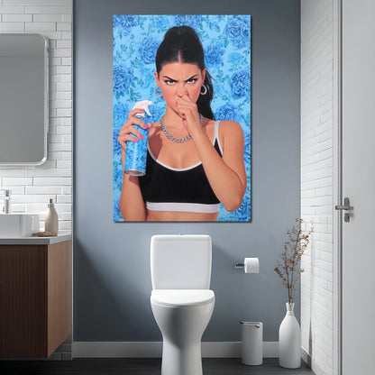 Bathroom Spray Attitude Canvas Wall Art