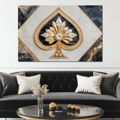 Golden Ace Diamond Blossom Canvas Wall Art