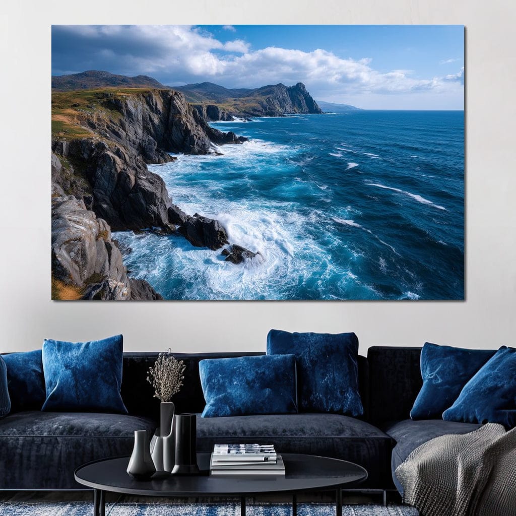 Wild Atlantic Cliff Horizon Canvas Wall Art