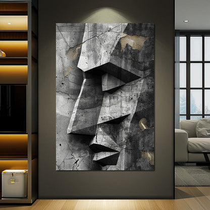 Monochrome Geometric Echoes Canvas Wall Art