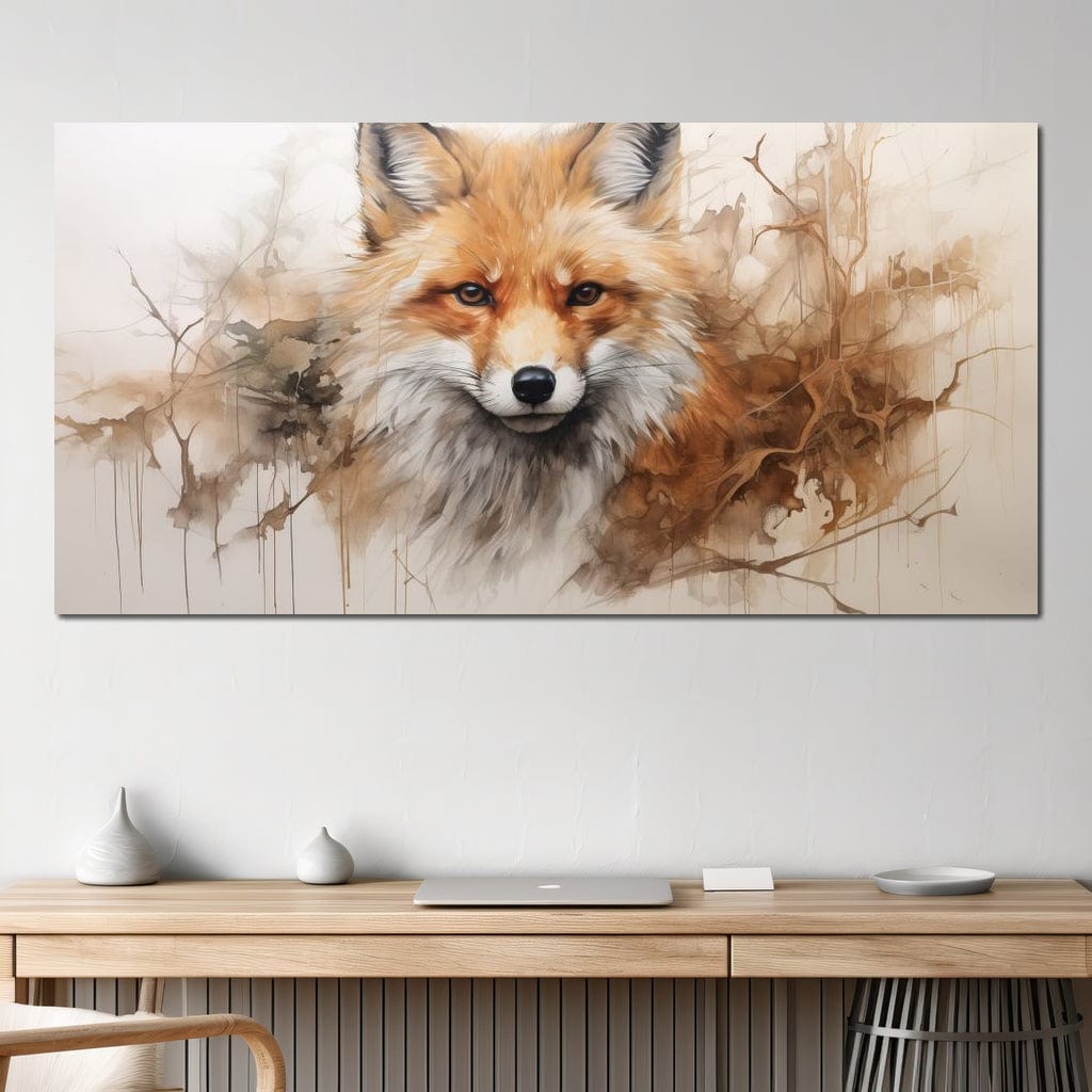 Acrylic Fox in a Fawn Whisker Dream Canvas Wall Art