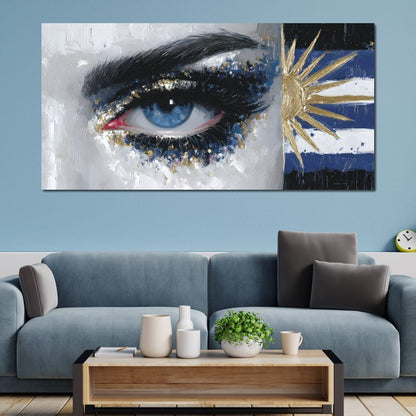 Golden Sun Blue Eye Canvas Wall Art