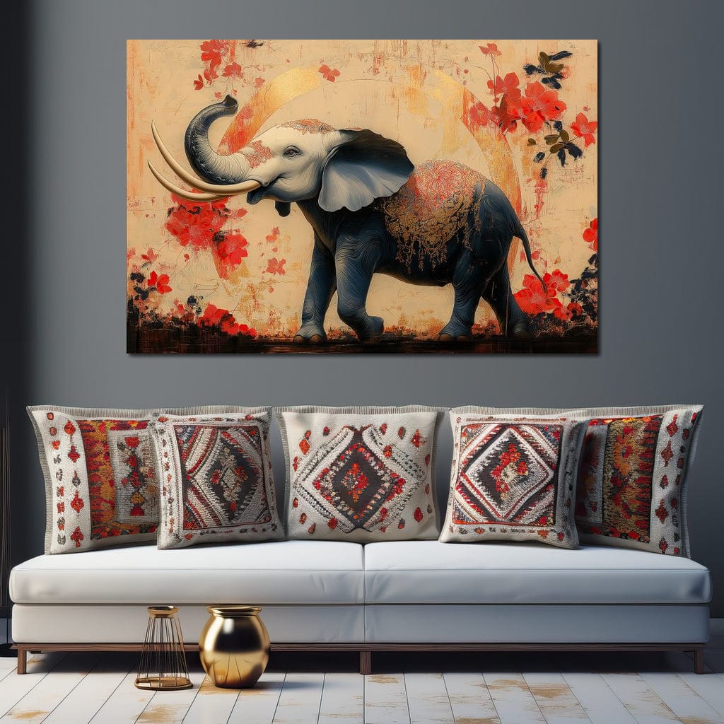Elephant Radiant Elegance Canvas Wall Art