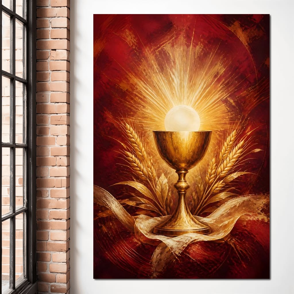 Sacred Grain and Golden Cup Canvas Wall Art