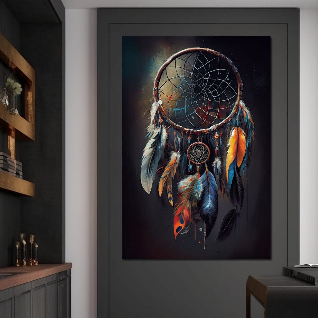 Dreamcatcher & Feathers Canvas Wall Art
