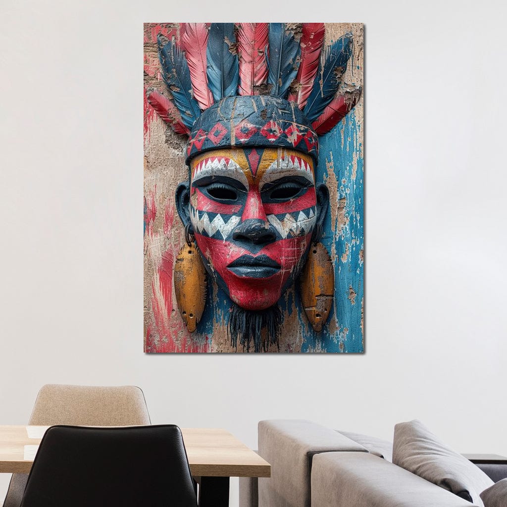 Tribal Echoes in Color Canvas Wall Art
