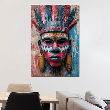 Tribal Echoes in Color Canvas Wall Art