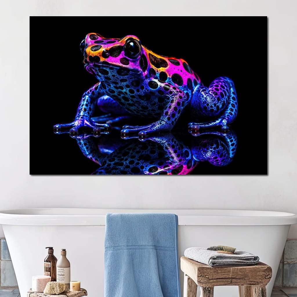 Electric Dart Frog Canvas Wall Art