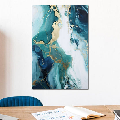 Glossy Marbling Liquid Abstraction Canvas Wall Art