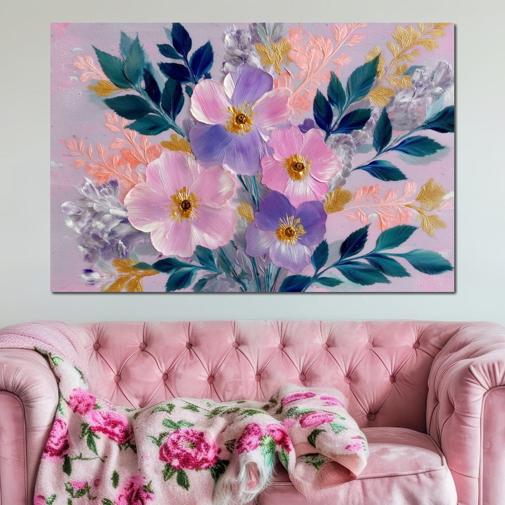 Pastel Peony Garden Glow Canvas Wall Art