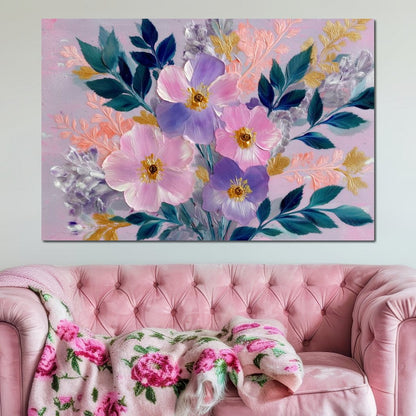 Pastel Peony Garden Glow Canvas Wall Art