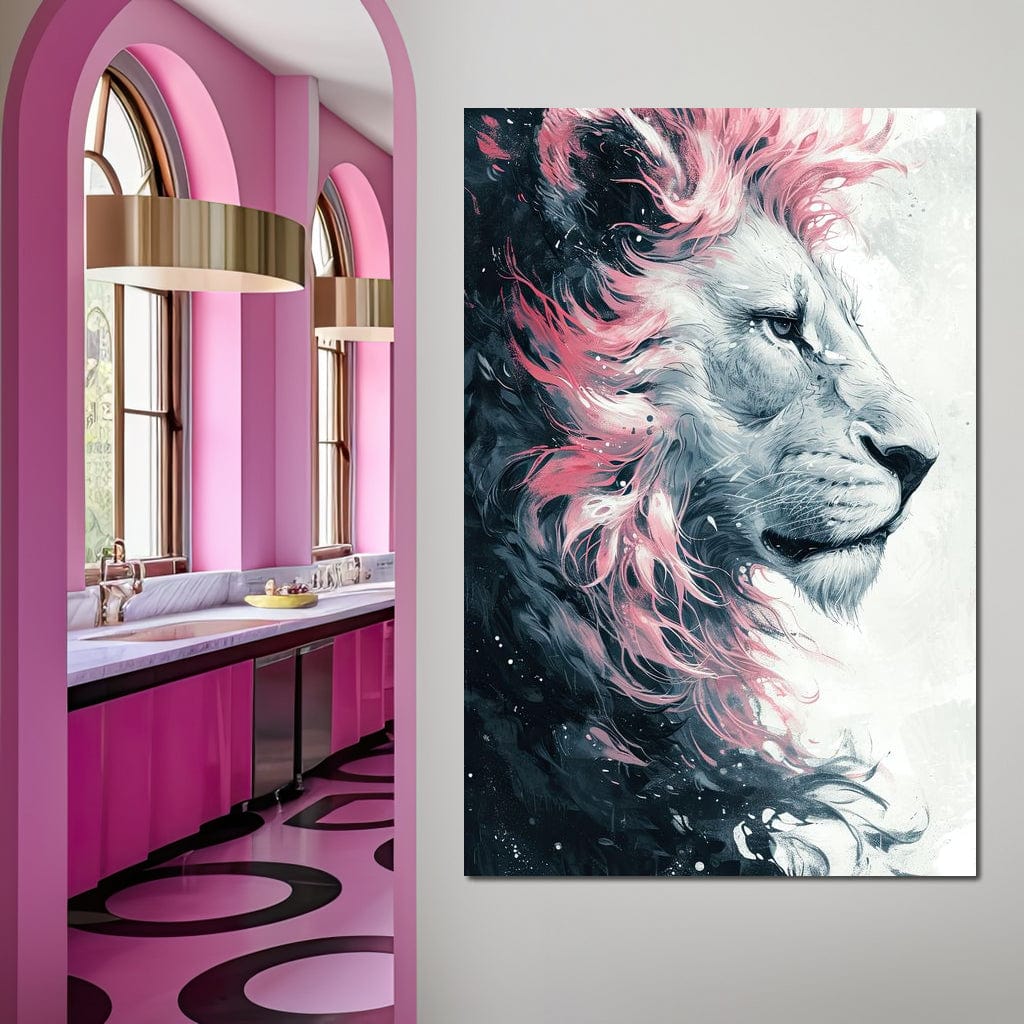 Majestic Pink Mane Monarch Canvas Wall Art