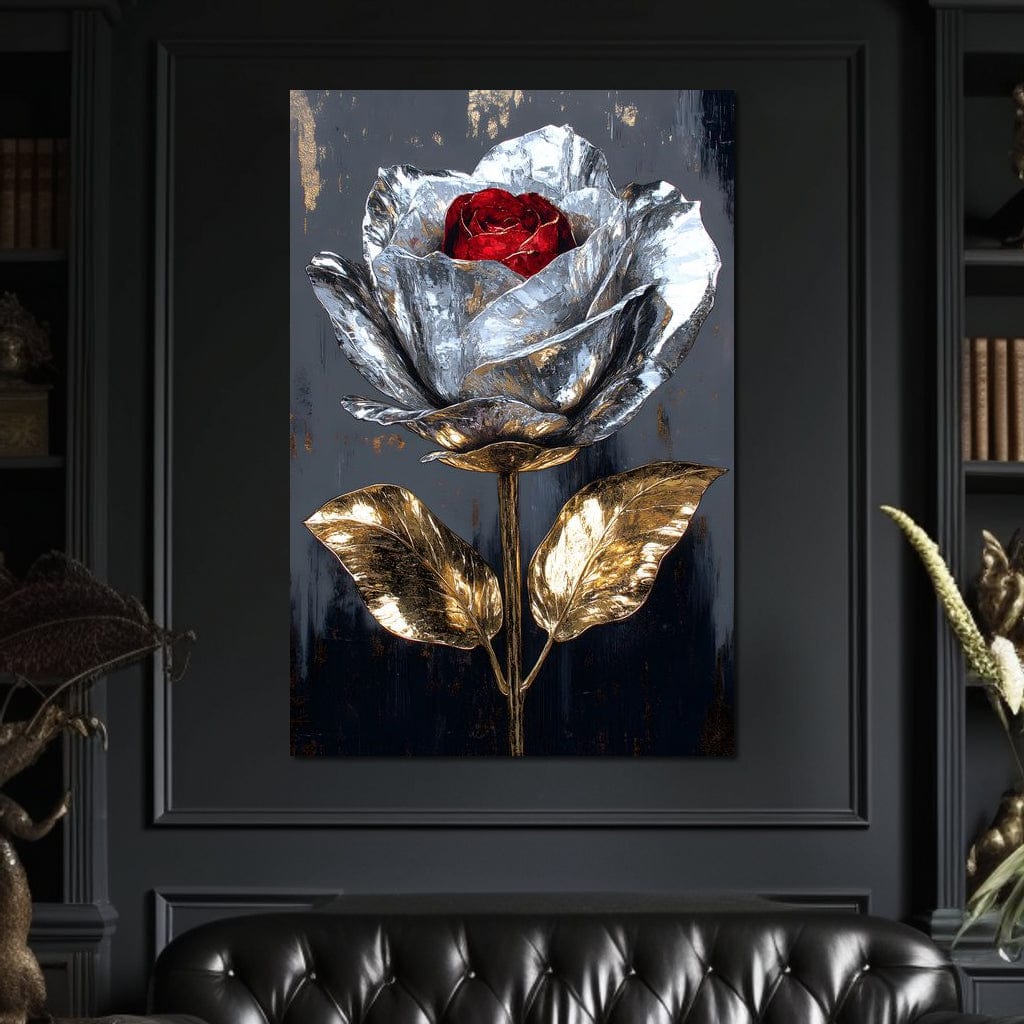 Gilded Petal Enchantment Canvas Wall Art