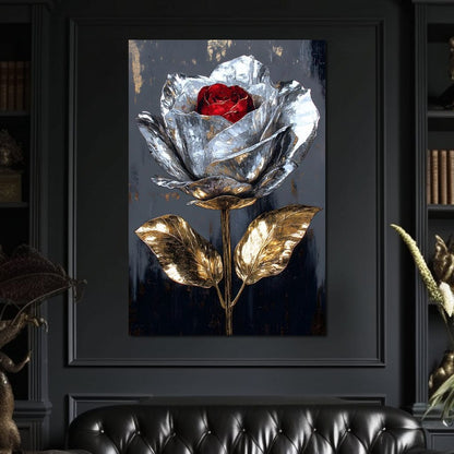 Gilded Petal Enchantment Canvas Wall Art