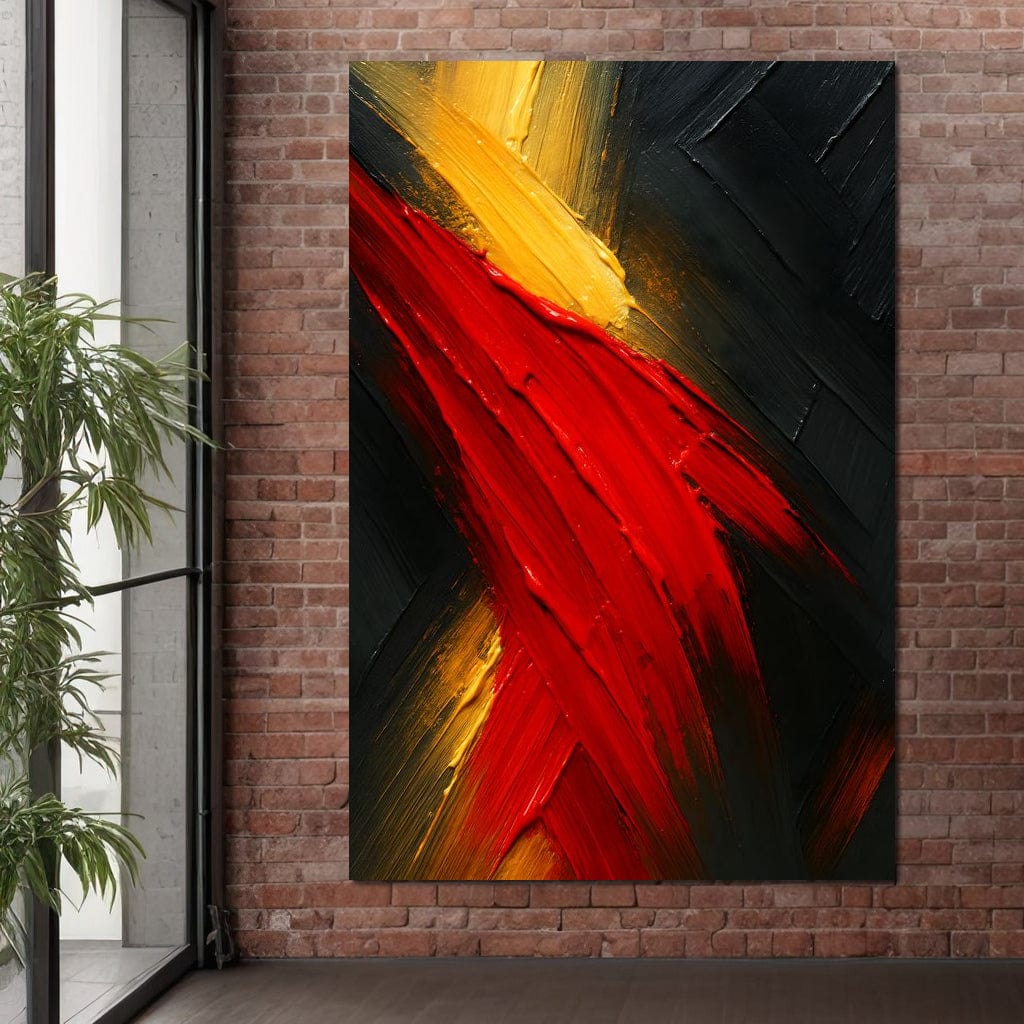 Fiery Fusion of Passion Canvas Wall Art