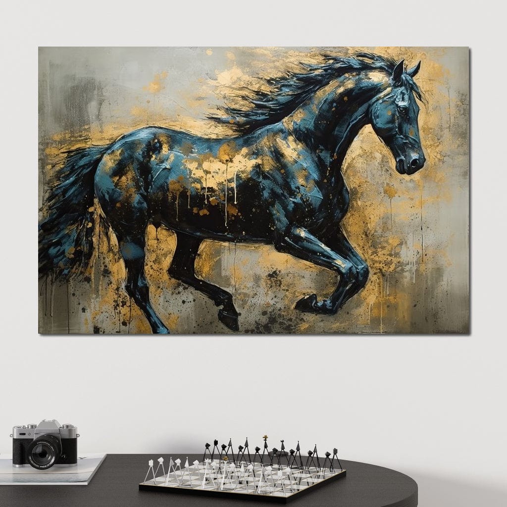Gilded Stallion Canvas Wall Art