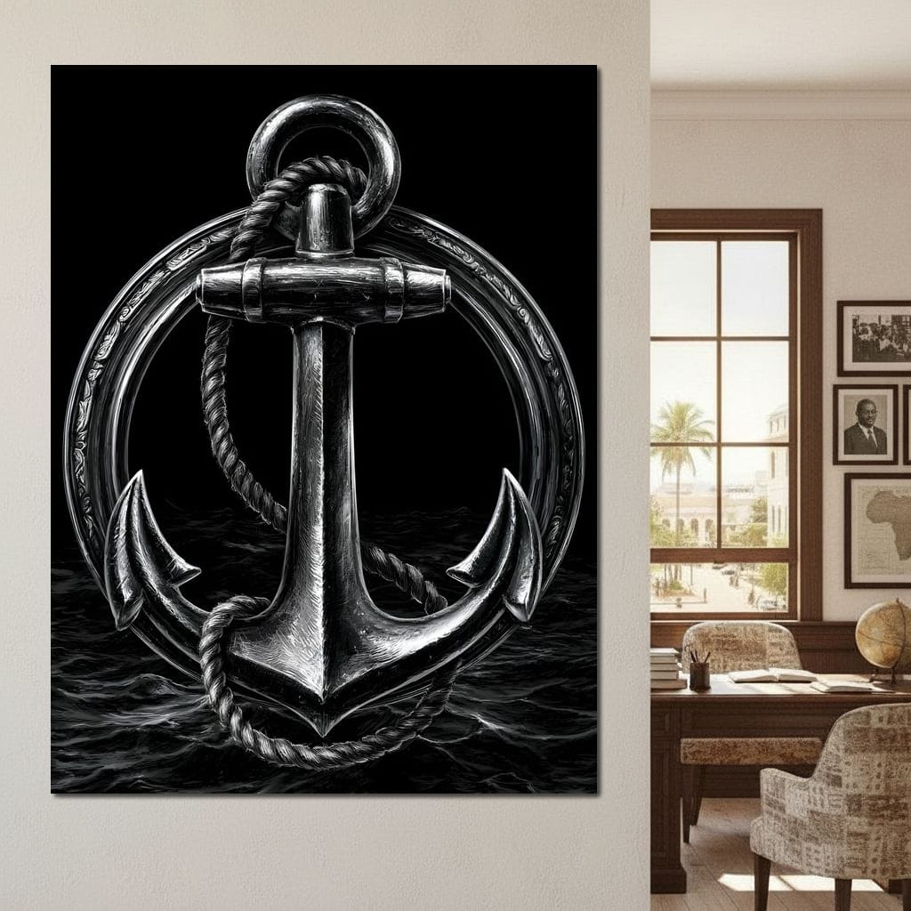 Weight of the Restless Anchor Canvas Wall Art