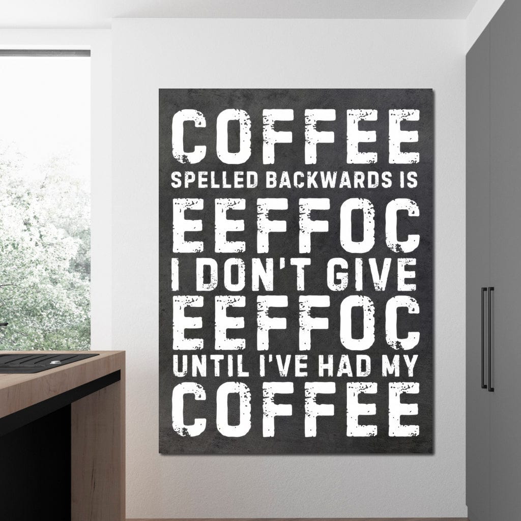 Morning Fuel Bold Typo Humor Canvas Wall Art