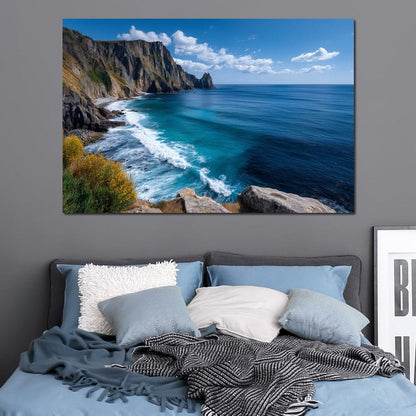 Majestic Coastal Cliffs View Canvas Wall Art