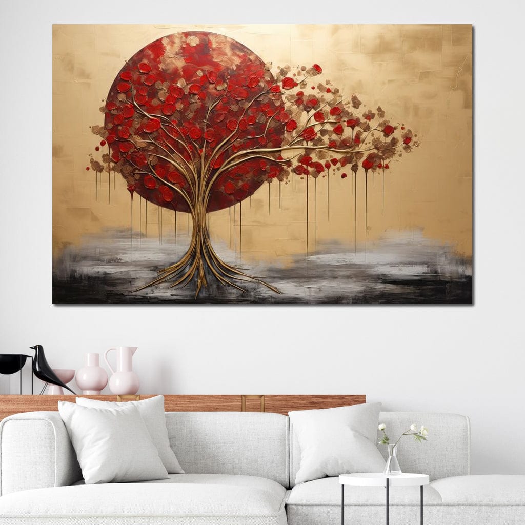Golden Tree Autumn Symphony Canvas Wall Art