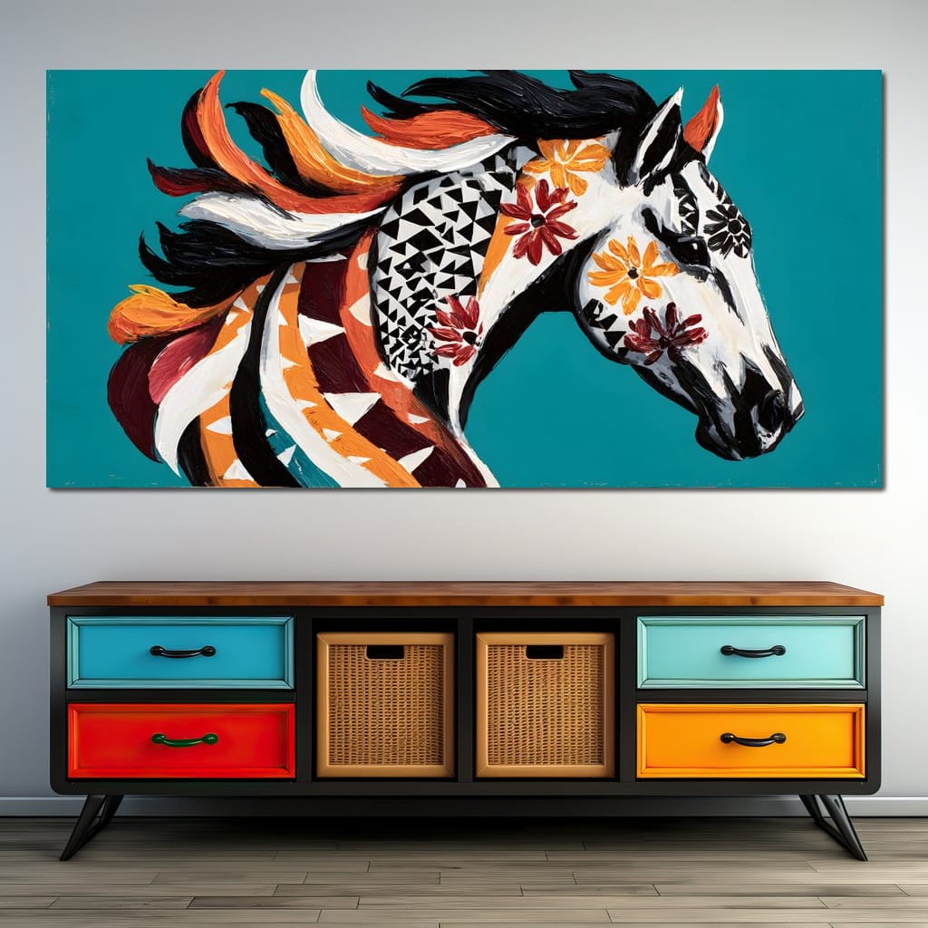 Vibrant Equine Spirit Canvas Wall Art