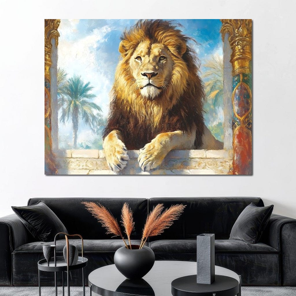 Lion Oasis Canvas Wall Art