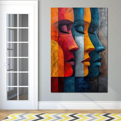 Chromatic Contours Converge Canvas Wall Art