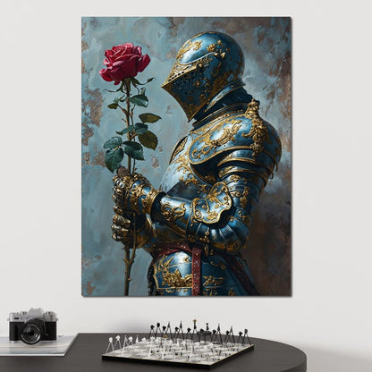 Knight of the Velvet Bloom Canvas Wall Art