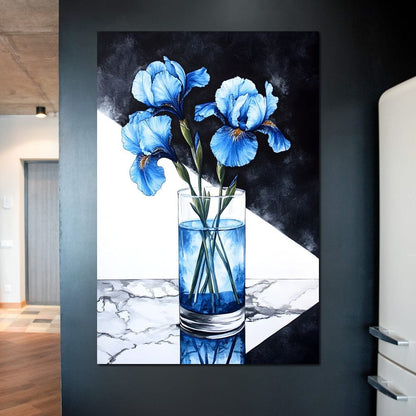 Iris Reflections in Glass Canvas Wall Art