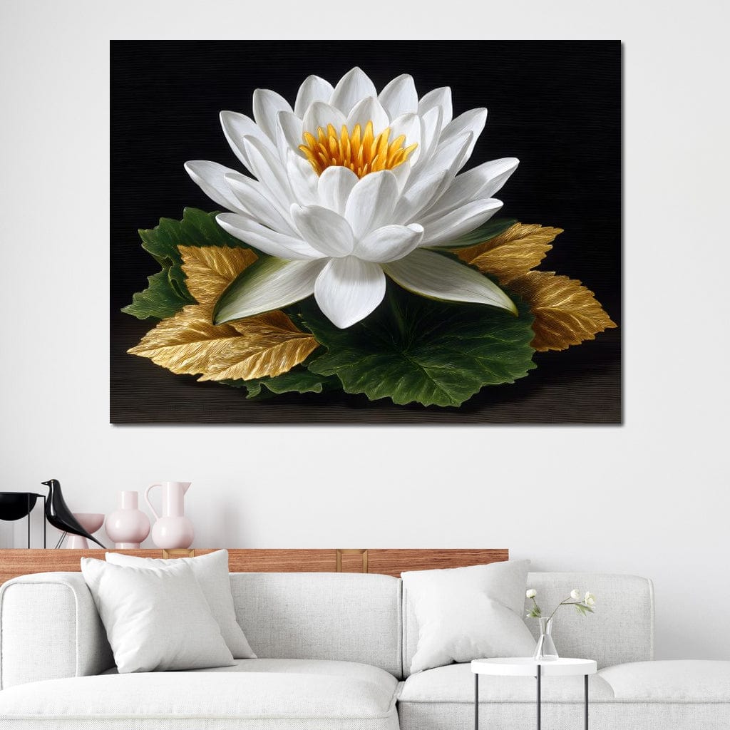 Radiant Lotus Elegance Canvas Wall Art