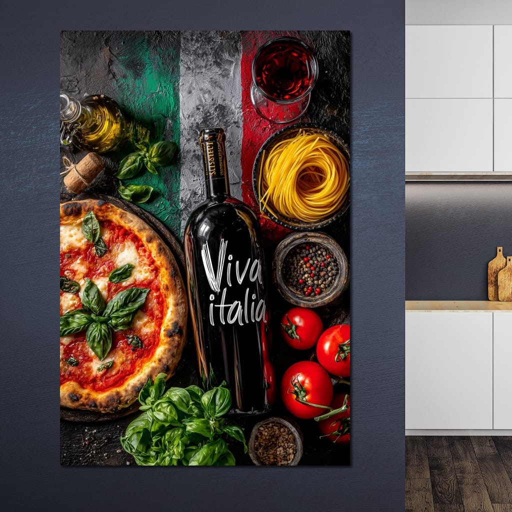Italian Feast Still Life Canvas Wall Art