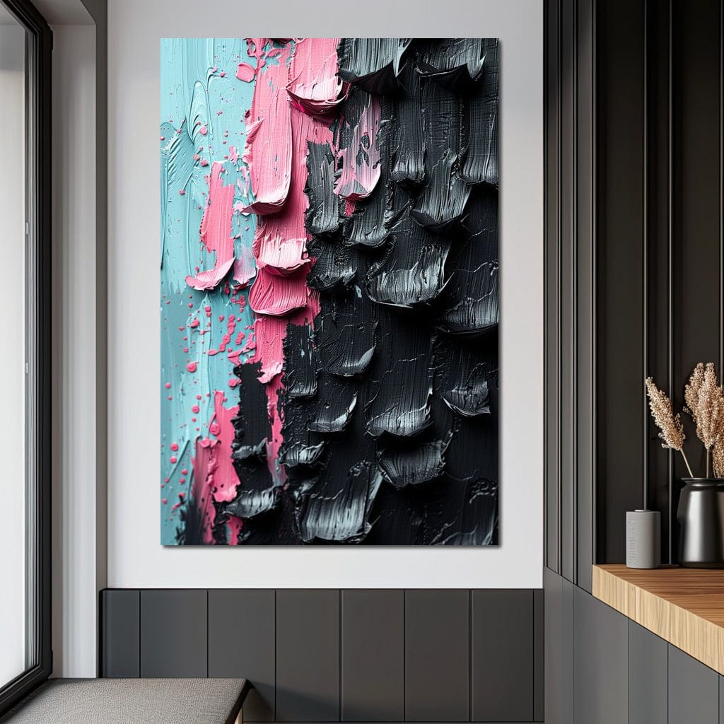 Sable Petals on Aquatic Breeze Canvas Wall Art