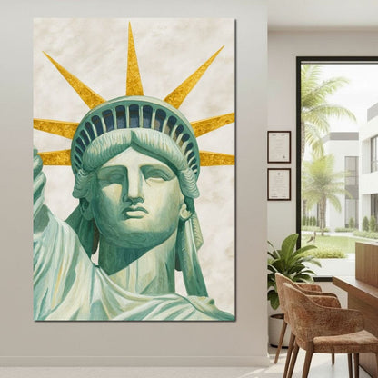 Liberty Crown Golden Rays Canvas Wall Art