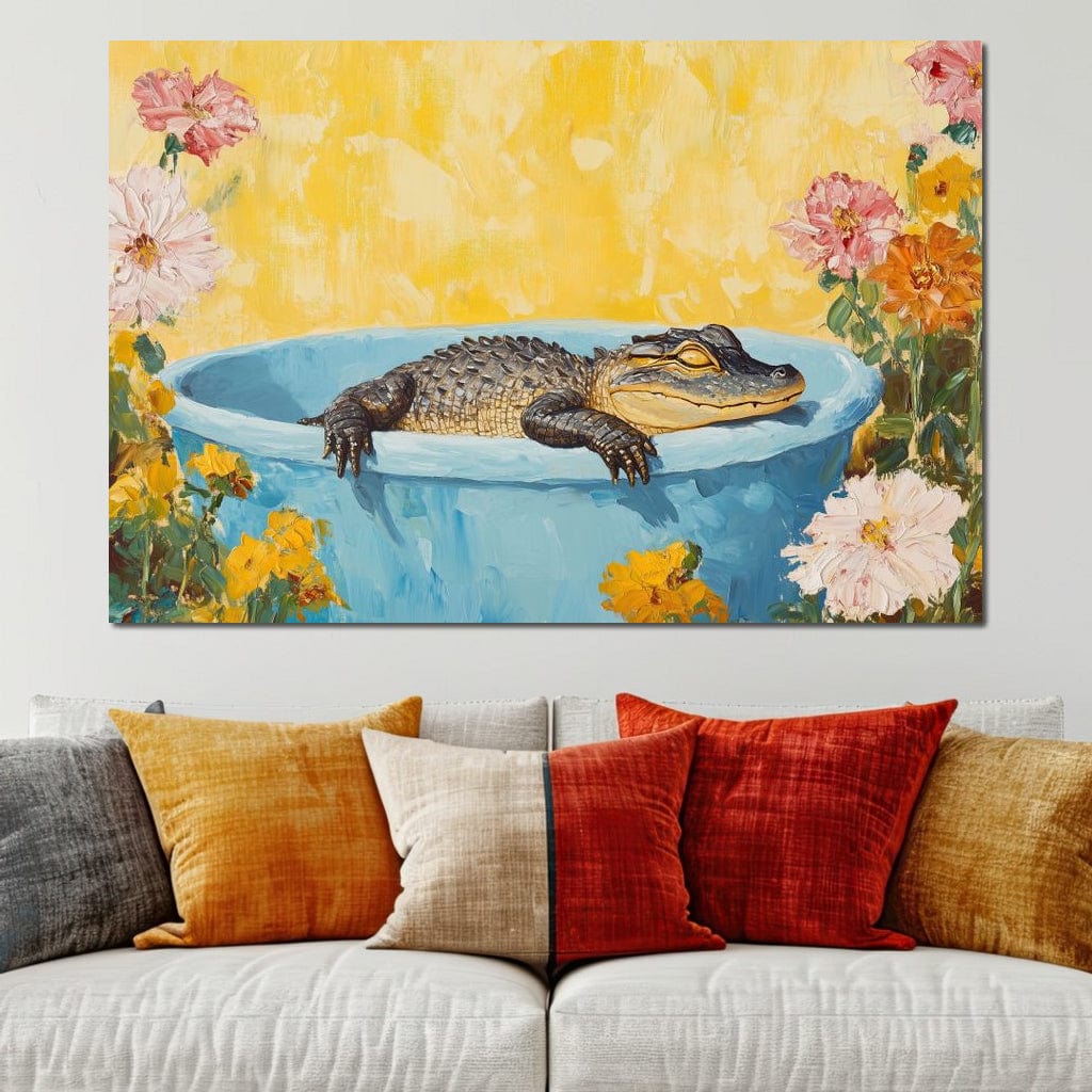 Gator Bath Oasis Canvas Wall Art