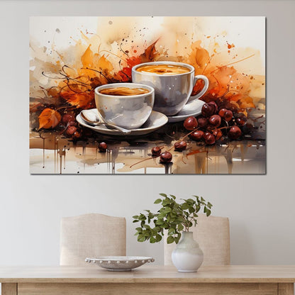 Autumn Coffee Brew Canvas Wall Art