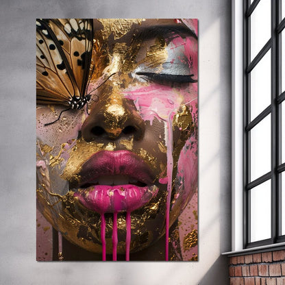 Golden Monarch Radiance Canvas Wall Art