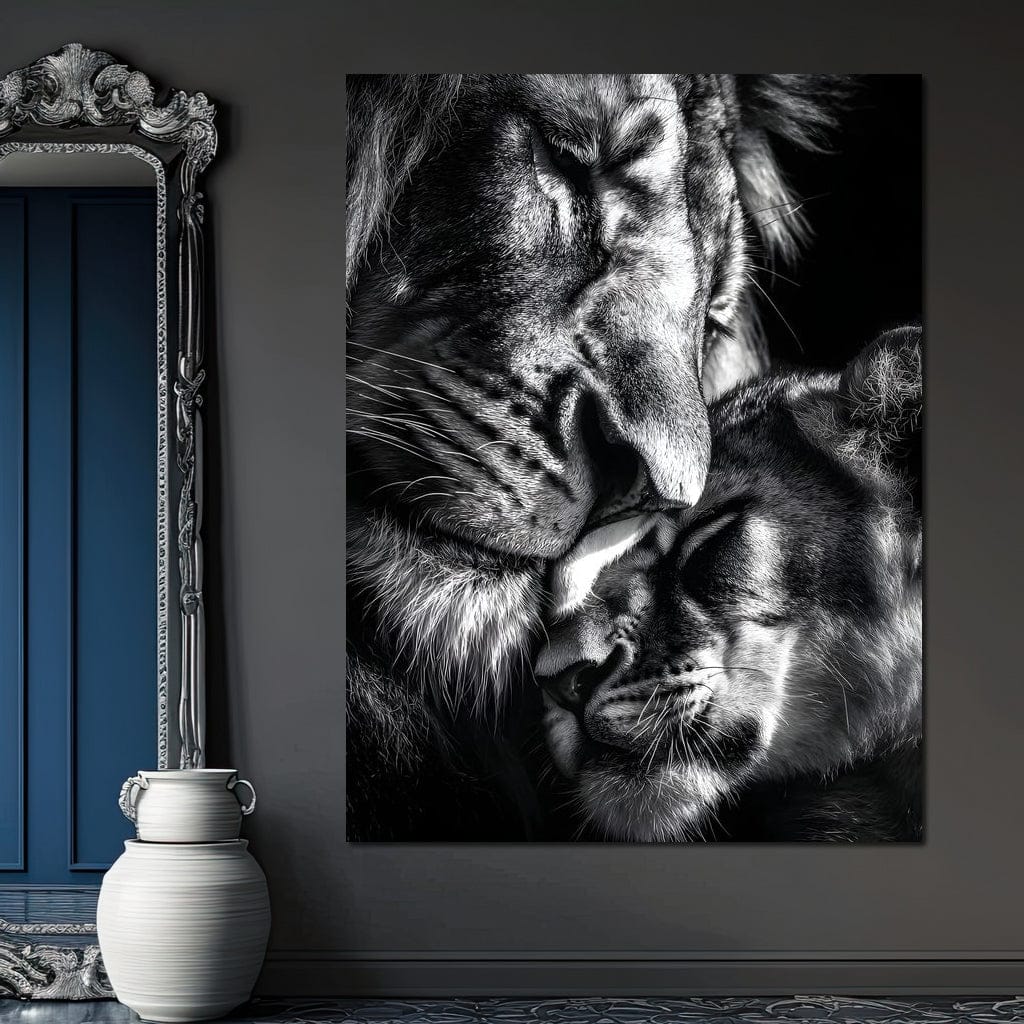 Lion's Bond Canvas Wall Art