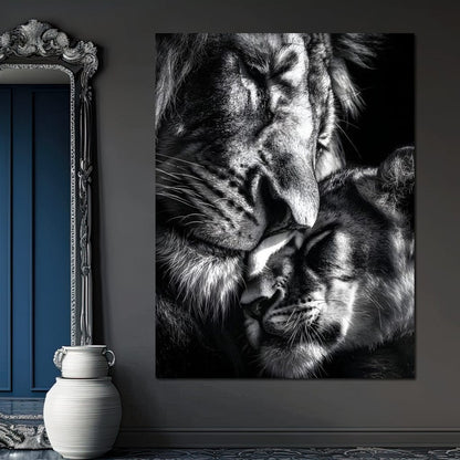 Lion's Bond Canvas Wall Art