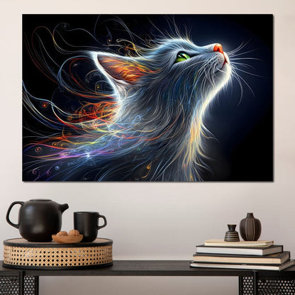 Whiskers of Celestial Flame Canvas Wall Art