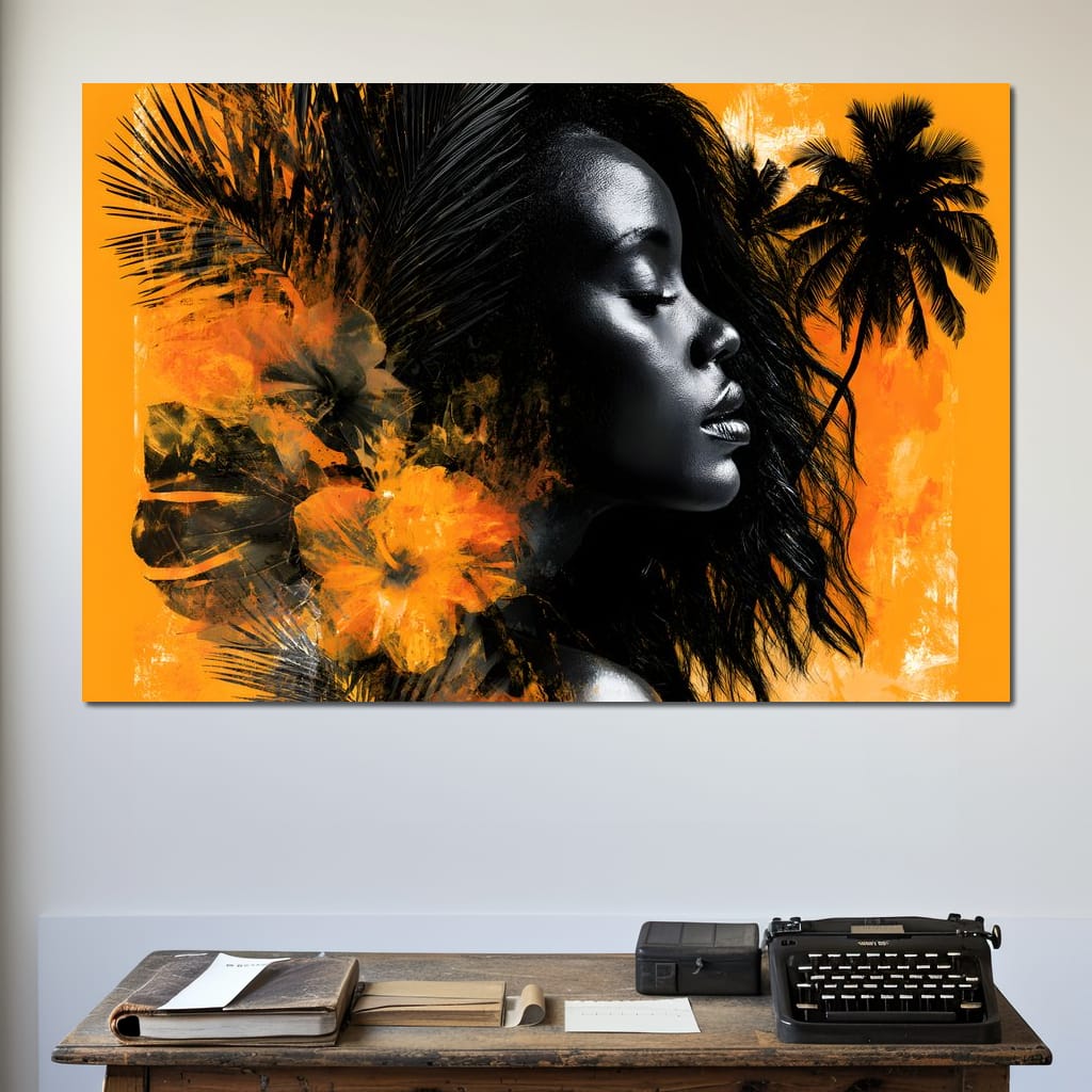 Golden Solitude Tropics Rising Canvas Wall Art