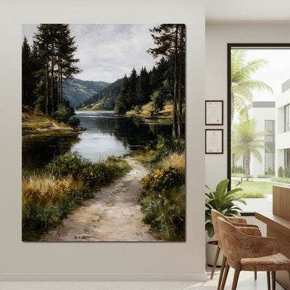 Pine Valley River Pathway Canvas Wall Art