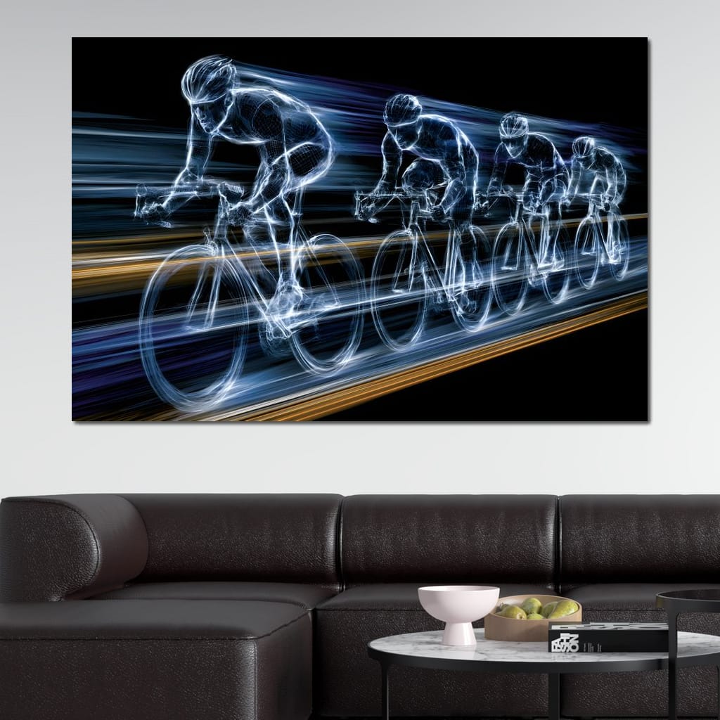 Velocity of the Wireframe Peloton Canvas Wall Art