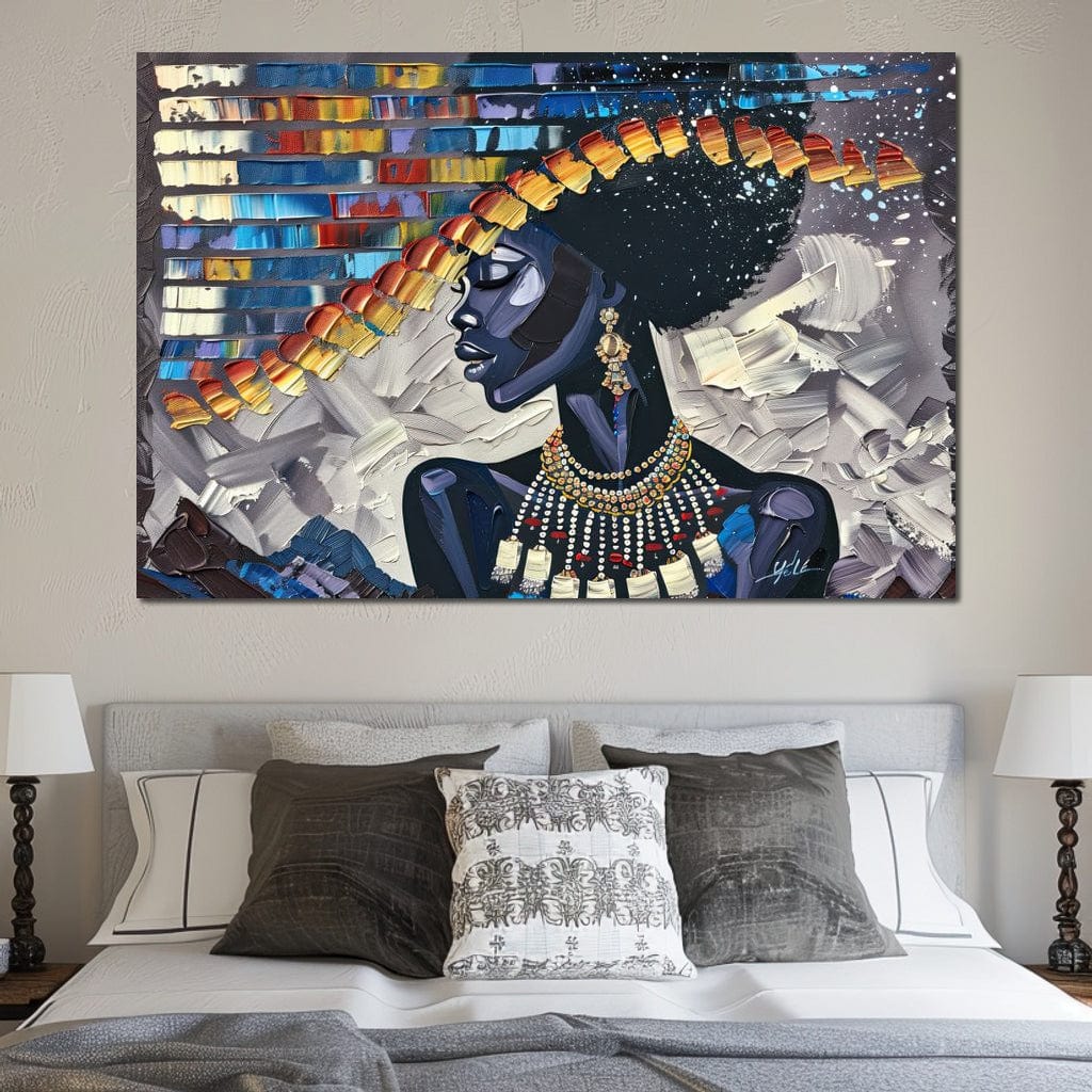 Starry Night Silhouette Canvas Wall Art
